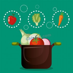 绿色背景蔬菜矢量图